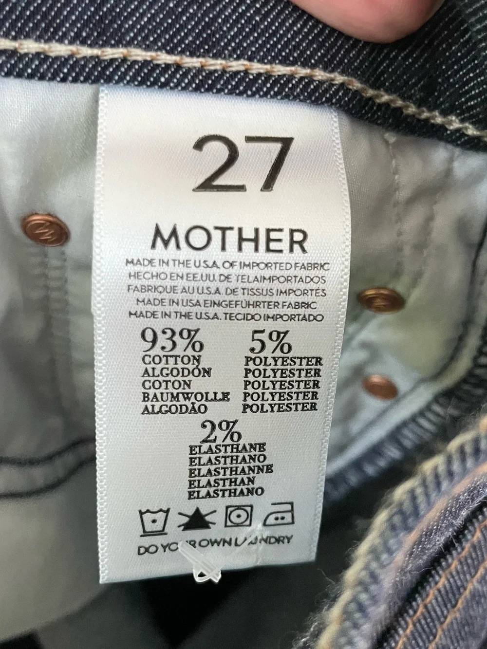 MOTHER The Looker Crop in To Tough To Tame Midnight Storm Dark Wash Jeans sz 27